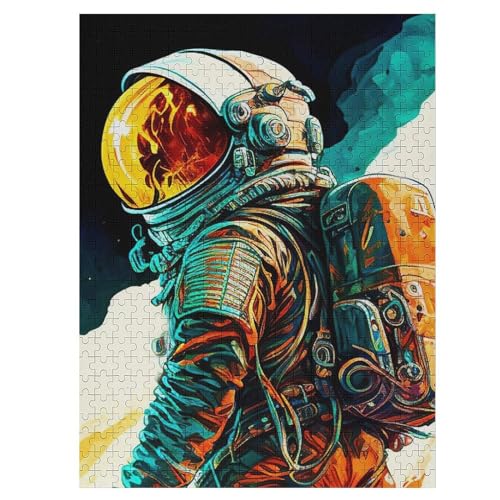 Astronaut Puzzles 500 Teile Für Jugendliche Kreatives Holzpuzzlespielzeug Familienspiel Schwierigkeitsgrad Herausforderungspuzzles （55×41cm） von PAZZK