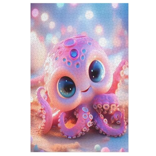 Cute Oktopus Puzzles 1000 Teile Erwachsener Kniffel Spaß Für Die Ganze Familie - 1000 Puzzleteilige Motive, Holzpuzzle Kinder Erwachsene, Impossible Puzzle Schwer （78×53cm） von PAZZK