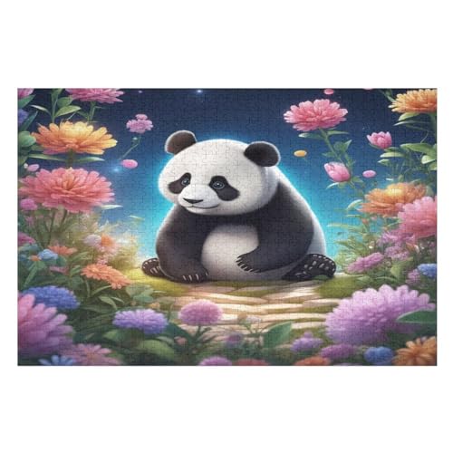 Cute Panda Holzpuzzle 1000 Teile, Knobelspiele Für Erwachsene, Teenager, Puzzles Unmögliche - Kinder Puzzle Zimmer Deko （75×50cm） von PAZZK