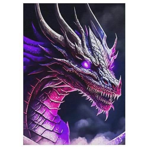 Drache 300 Teile Premium-Puzzles Für Erwachsene Kinder- Holzpuzzles Spaß Und Lernspiele - Perfekte Puzzle-Geschenke （42×30cm） von PAZZK