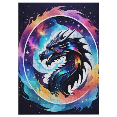 Drache-Puzzle Für Erwachsene, 300 Teile, Holzpuzzle, Kinderpuzzle, Dekompressionsspiel, Spielzeugpuzzle （42×30cm） von PAZZK