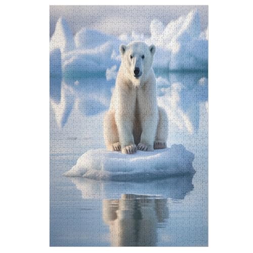 Eisbär Puzzles 1000 Teile Erwachsener Kniffel Spaß Für Die Ganze Familie - 1000 Puzzleteilige Motive, Holzpuzzle Kinder Erwachsene, Impossible Puzzle Schwer （78×53cm） von PAZZK