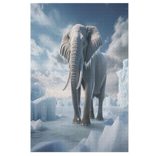 Elefant Holzpuzzle 1000 Teile,Puzzles Für Erwachsene, Impossible Puzzle, Geschicklichkeitsspiel Für Die Ganze Familie,Home Dekoration Puzzle, Puzzle Kinder Legespiel （78×53cm） von PAZZK