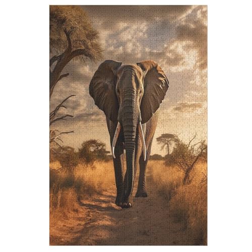 ElephAmeise Holzpuzzle 1000 Teile,Puzzles Für Erwachsene, Impossible Puzzle, Geschicklichkeitsspiel Für Die Ganze Familie,Home Dekoration Puzzle, Puzzle Kinder Legespiel （78×53cm） von PAZZK