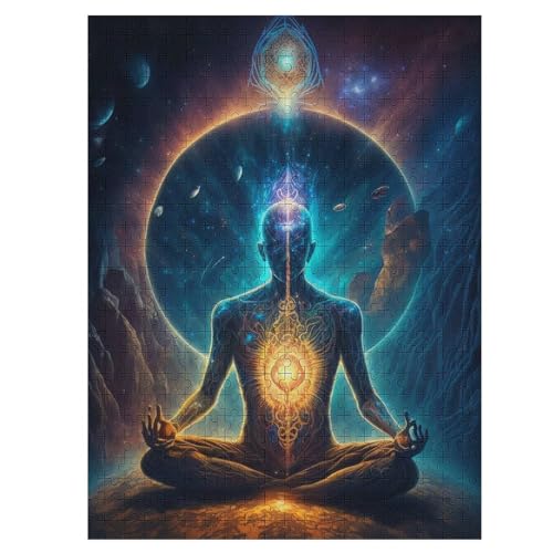 Esoterisches Zen-Universum Puzzles 500 Teile Erwachsener Kniffel Spaß Für Die Ganze Familie - 500 Puzzleteilige Motive, Holzpuzzle Kinder Erwachsene, Impossible Puzzle Schwer （55×41cm） von PAZZK