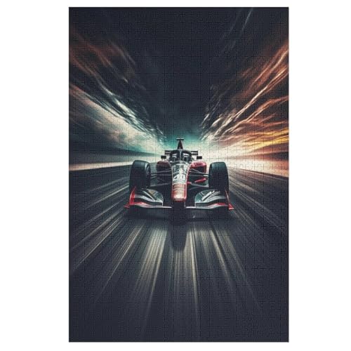 F1-Rennen Puzzle 1000 Teile,Puzzles Für Erwachsene, Impossible Puzzle, Geschicklichkeitsspiel Für Die Ganze Familie, Puzzle Kinder,Holzpuzzle-Geschenk,Raumdekoration, （78×53cm） von PAZZK