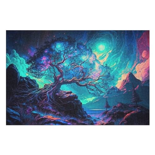 Fantasy_Landschaft Puzzles 1000 Teile Erwachsener Kniffel Spaß Für Die Ganze Familie - 1000 Puzzleteilige Motive, Holzpuzzle Kinder Erwachsene, Impossible Puzzle Schwer （75×50cm） von PAZZK