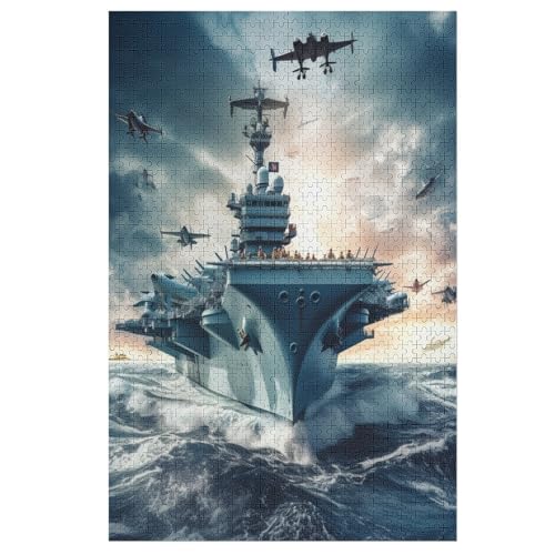 Flugzeugträger Puzzle Für Erwachsene,1000-teiliges Puzzle,Puzzle Für Erwachsene Und Kinder,Holzpuzzle,Lernspielzeug, （78×53cm） von PAZZK