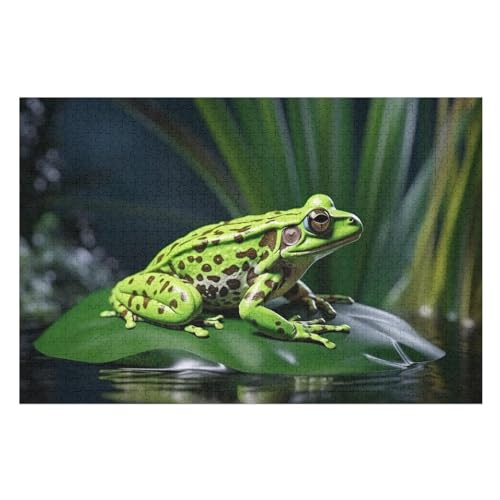 Frosch 1000 Teile Premium-Puzzles Für Erwachsene Kinder- Holzpuzzles Spaß Und Lernspiele - Perfekte Puzzle-Geschenke （75×50cm） von PAZZK