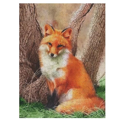 Fuchs Puzzle 500 Teile, Holzpuzzle Für Erwachsene, Impossible Puzzle, Geschicklichkeitsspiel Für Die Ganze Familie, Puzzle Farbenfrohes Legespiel Kinder Puzzles （55×41cm） von PAZZK