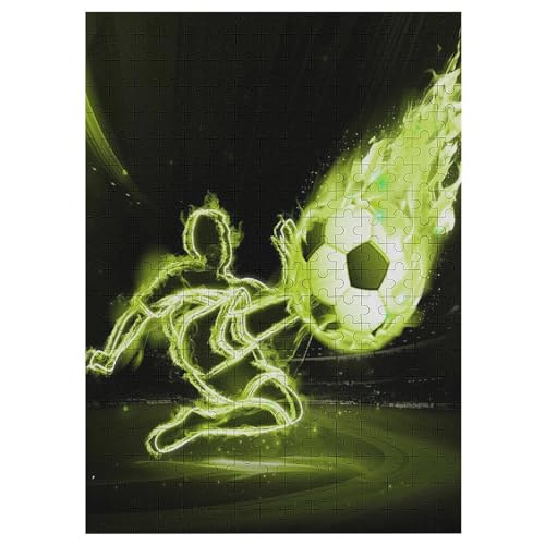 Fußball -Puzzle, 300 Teile,Holzpuzzle Für Erwachsene Kinder, Lustiges Spielzeug, Denkspiel, Spielzeug, Bildungsspiel, Herausforderung, Pädagogisch, （42×30cm） von PAZZK