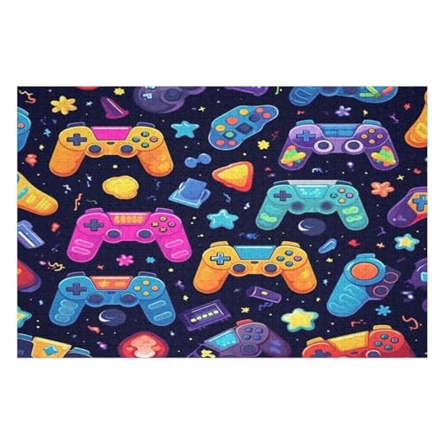 Gamecontroller 1000 Teile Puzzle, Holzpuzzle, Puzzles Für Erwachsene Kinder, 1000 Teile Puzzle Für Jugendliche & Erwachsene Lernspiel Herausforderungsspielzeug （75×50cm） von PAZZK