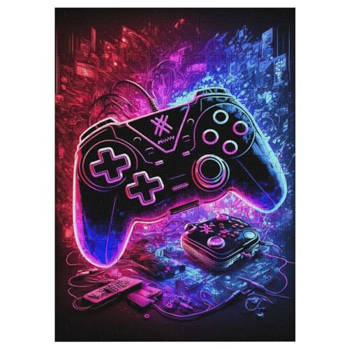 Gamepad Puzzle Für Erwachsene 300 Teile Premium 100% Recyceltes Brett Zum Lernen, Lernspielzeug, Familienspiele Kinder Holzpuzzle （42×30cm） von PAZZK