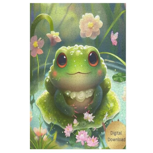 Holzpuzzle 1000 Teile, Frosch Puzzles Erwachsene Und Kinder, Am Besten Für Die Familienspielsammlung - Puzzle （78×53cm） von PAZZK