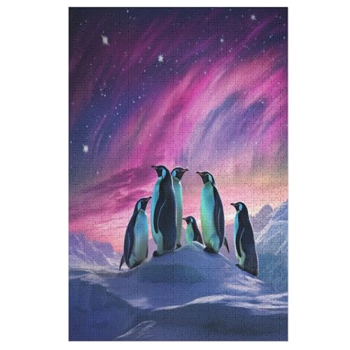 Holzpuzzle Pinguin Puzzle 1000 Teile Erwachsene Klassische Pädagogisches Spielzeug Kinder Lernspiel Herausforderndes Puzzles Raumdekoration Detailreiches Geschenk （78×53cm） von PAZZK