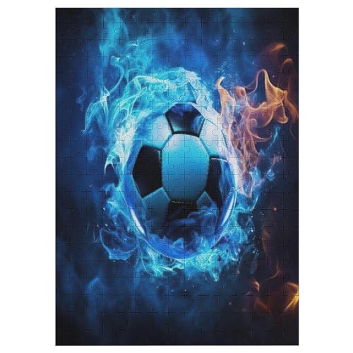 Holzpuzzles 300 Teile Fußball -Puzzle Für Jungen Und Mädchen, Schwierigkeitsgrad, Lernspiele, Familienspielzeug （42×30cm） von PAZZK