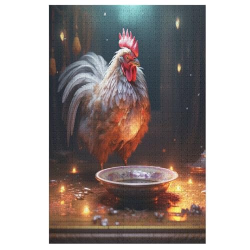 Huhn Puzzles 1000 Teile Erwachsener Kniffel Spaß Für Die Ganze Familie - 1000 Puzzleteilige Motive, Holzpuzzle Kinder Erwachsene, Impossible Puzzle Schwer （78×53cm） von PAZZK