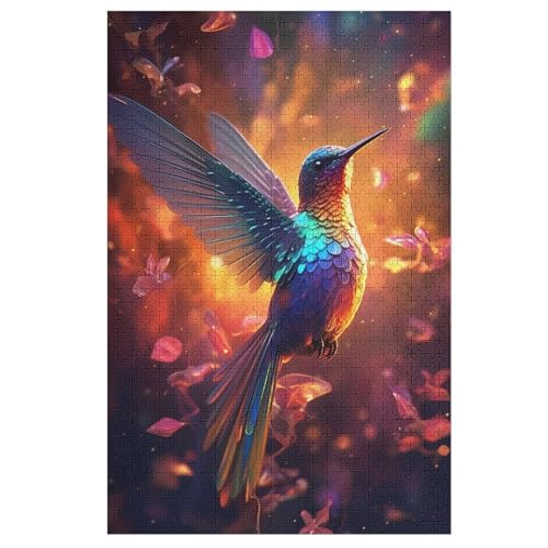 HummingVogel Color Holzpuzzle 1000 Teile,Puzzles Für Erwachsene, Impossible Puzzle, Geschicklichkeitsspiel Für Die Ganze Familie,Home Dekoration Puzzle, Puzzle Kinder Legespiel （78×53cm） von PAZZK