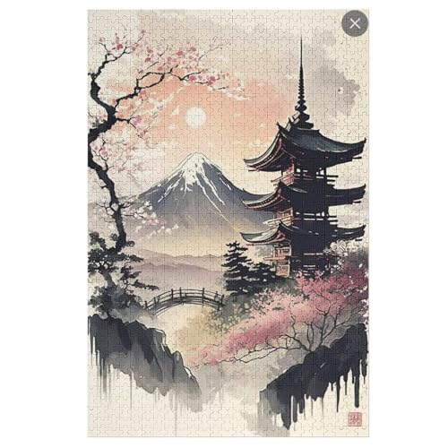 Japan Style-Puzzlespiel Aus Holz, 1000 Puzzleteile, Kreatives Puzzle Für Teenager Und Erwachsene, Kreatives Spielzeug, Puzzles, （78×53cm） von PAZZK