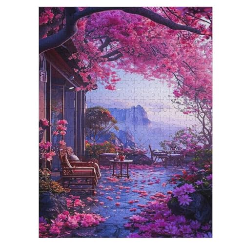 Kirschbaum Japan Kunst Puzzle Für Erwachsene 500 Teile Premium 100% Recyceltes Brett Zum Lernen, Lernspielzeug, Familienspiele Kinder Holzpuzzle （55×41cm） von PAZZK