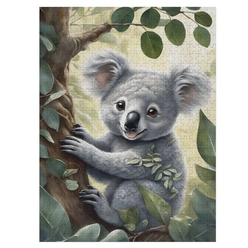 Koala Puzzle Für Erwachsene 500 Teile Premium 100% Recyceltes Brett Zum Lernen, Lernspielzeug, Familienspiele Kinder Holzpuzzle （55×41cm） von PAZZK