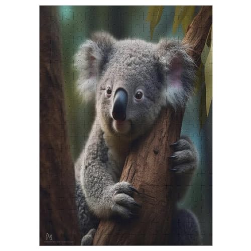 Koala Puzzles 300 Teile Erwachsener Kniffel Spaß Für Die Ganze Familie - 300 Puzzleteilige Motive, Holzpuzzle Kinder Erwachsene, Impossible Puzzle Schwer （42×30cm） von PAZZK