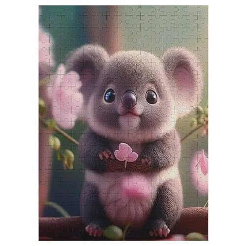 Koala Puzzles 300 Teile Erwachsener Kniffel Spaß Für Die Ganze Familie - 300 Puzzleteilige Motive, Holzpuzzle Kinder Erwachsene, Impossible Puzzle Schwer （42×30cm） von PAZZK