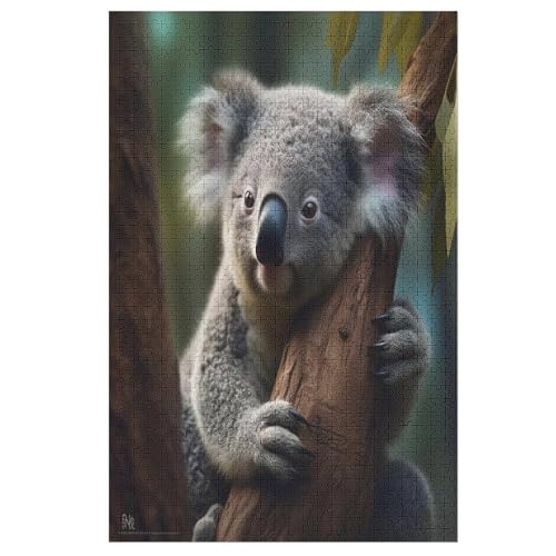 Koala-Puzzlespiel Aus Holz, 1000 Puzzleteile, Kreatives Puzzle Für Teenager Und Erwachsene, Kreatives Spielzeug, Puzzles, （78×53cm） von PAZZK