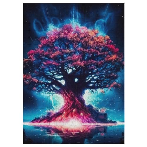 Kosmischer Lebensbaum Holzpuzzle 300 Stück Puzzles Für Erwachsene Teenager Stress Abbauen Familien-Puzzlespiel Poster 300-teiliges Puzzle Kinder Lernspiel Spielzeug Geschenk （42×30cm） von PAZZK