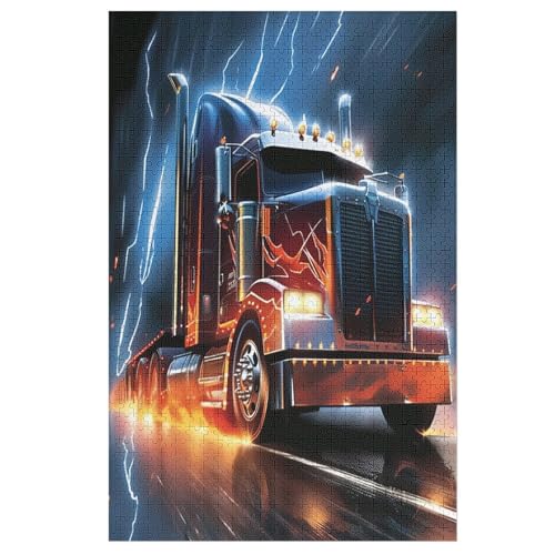 LKW 1000 Teile Puzzles Für Erwachsene Holzpuzzle Familienpuzzlespiel Stressabbau-Puzzle Für Erwachsene Kinder Ab 12 Jahren （78×53cm） von PAZZK
