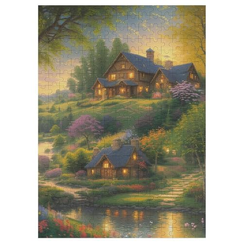 Landschaft Puzzle 300 Teile,Puzzles Für Erwachsene, Impossible Puzzle, Geschicklichkeitsspiel Für Die Ganze Familie, Puzzle Kinder,Holzpuzzle-Geschenk,Raumdekoration, （42×30cm） von PAZZK