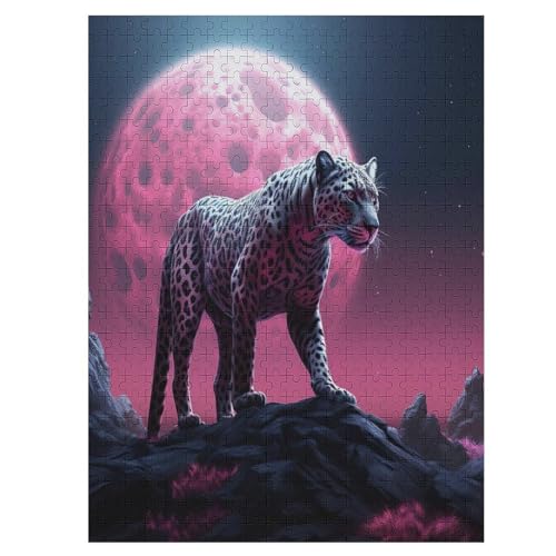 Leopard 500 Teile Puzzle, Holzpuzzle, Puzzles Für Erwachsene Kinder, 500 Teile Puzzle Für Jugendliche & Erwachsene Lernspiel Herausforderungsspielzeug （55×41cm） von PAZZK