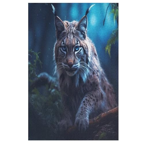 Luchs-Puzzle Für Erwachsene, 1000 Teile, Holzpuzzle, Kinderpuzzle, Dekompressionsspiel, Spielzeugpuzzle （78×53cm） von PAZZK