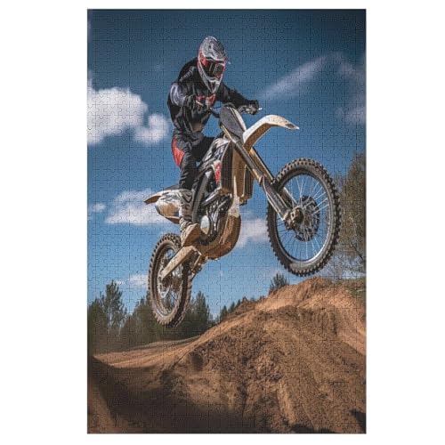 Motocross Puzzle 1000 Teile,Puzzles Für Erwachsene, Impossible Puzzle, Geschicklichkeitsspiel Für Die Ganze Familie, Puzzle Kinder,Holzpuzzle-Geschenk,Raumdekoration, （78×53cm） von PAZZK