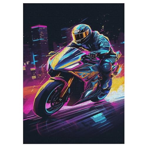 Motorrad Puzzles 300 Teile Erwachsener Kniffel Spaß Für Die Ganze Familie - 300 Puzzleteilige Motive, Holzpuzzle Kinder Erwachsene, Impossible Puzzle Schwer （42×30cm） von PAZZK