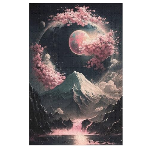 Neon Japanese Landscape-Puzzle Für Erwachsene, 1000 Teile, Holzpuzzle, Kinderpuzzle, Dekompressionsspiel, Spielzeugpuzzle （78×53cm） von PAZZK