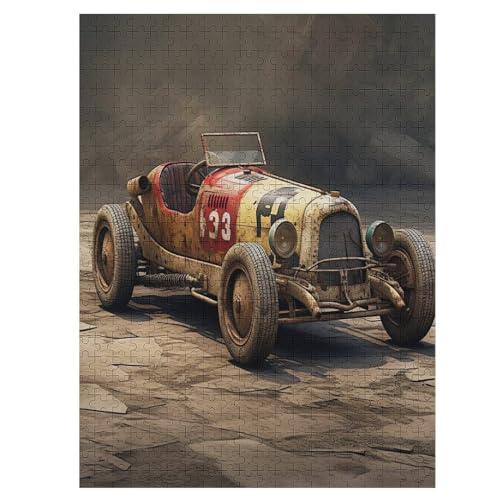 Oldtimer Puzzles 500 Teile Erwachsener Kniffel Spaß Für Die Ganze Familie - 500 Puzzleteilige Motive, Holzpuzzle Kinder Erwachsene, Impossible Puzzle Schwer （55×41cm） von PAZZK