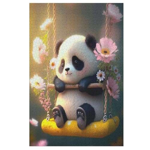 Panda Holzpuzzle 1000 Teile,Puzzles Für Erwachsene, Impossible Puzzle, Geschicklichkeitsspiel Für Die Ganze Familie,Home Dekoration Puzzle, Puzzle Kinder Legespiel （78×53cm） von PAZZK