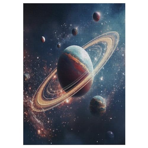 Planet 300 Teile Puzzles Für Erwachsene Holzpuzzle Familienpuzzlespiel Stressabbau-Puzzle Für Erwachsene Kinder Ab 12 Jahren （42×30cm） von PAZZK