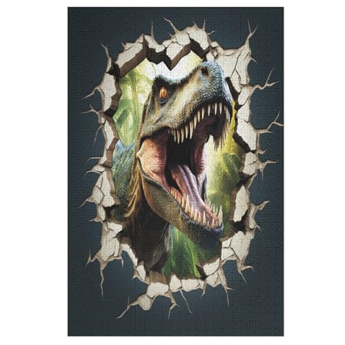 Puzzle 1000 Teile Erwachsene Dinosaurier Holzpuzzle Für Erwachsene Lernspiel Herausforderungsspielzeug 1000-teilige The Puzzles Für Erwachsene Kinder （78×53cm） von PAZZK