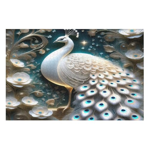 Puzzle 1000 Teile Erwachsene Pfau Holzpuzzle Für Erwachsene Lernspiel Herausforderungsspielzeug 1000-teilige The Puzzles Für Erwachsene Kinder （75×50cm） von PAZZK