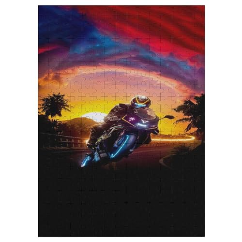 Puzzle 300 Teile Erwachsene Motorrad Holzpuzzle Für Erwachsene Lernspiel Herausforderungsspielzeug 300-teilige The Puzzles Für Erwachsene Kinder （42×30cm） von PAZZK