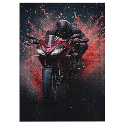 Puzzle 300 Teile Erwachsene Motorrad Holzpuzzle Für Erwachsene Lernspiel Herausforderungsspielzeug 300-teilige The Puzzles Für Erwachsene Kinder （42×30cm） von PAZZK