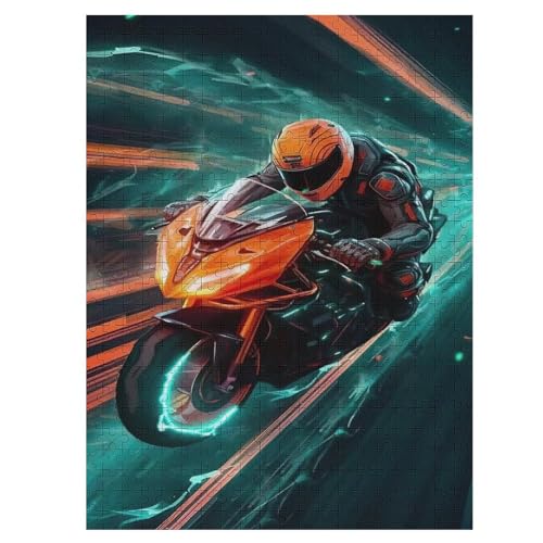 Puzzle 500 Teile Erwachsene Motorrad Holzpuzzle Für Erwachsene Lernspiel Herausforderungsspielzeug 500-teilige The Puzzles Für Erwachsene Kinder （55×41cm） von PAZZK