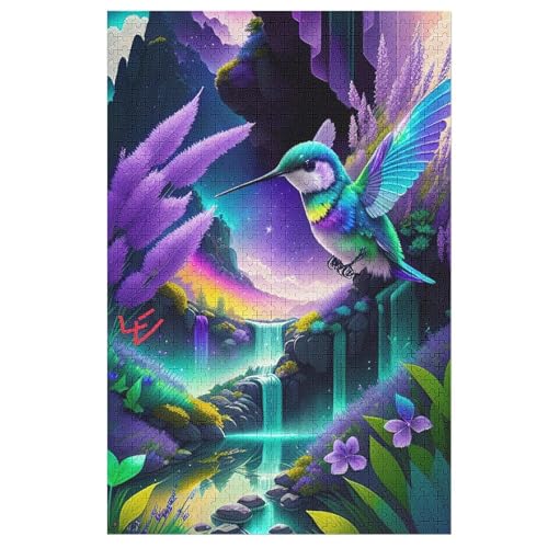 Puzzle Für Erwachsene, 1000 Teile, HummingVogel, Holzpuzzle, Holzpuzzle, Geburtstagsgeschenke, Puzzle, Wanddekoration （78×53cm） von PAZZK