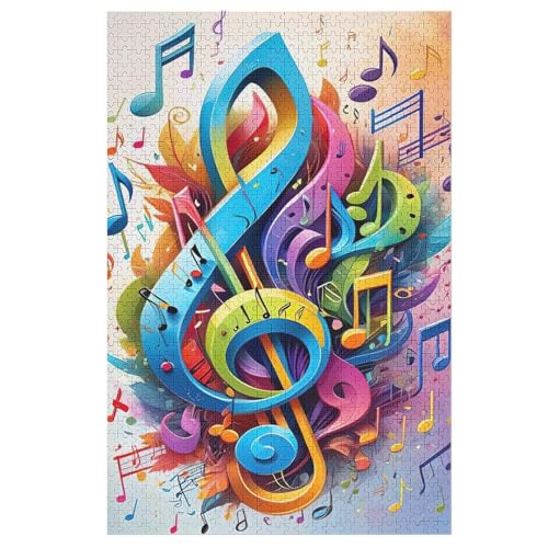 Puzzle Für Erwachsene, Musik Note -Puzzles Für Erwachsene, 1000-teiliges Holzpuzzle, Geeignet Für Erwachsene Und Kinder Ab 12 Jahren, Tolles Geschenk Für Erwachsene （78×53cm） von PAZZK