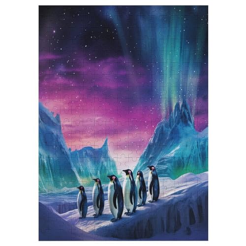 Puzzle Für Erwachsene, Pinguin, 300 Puzzleteile Für Kinder, Holzpuzzles, Geeignet Für Erwachsene, Lernspiel, Herausforderungsspielzeug （42×30cm） von PAZZK