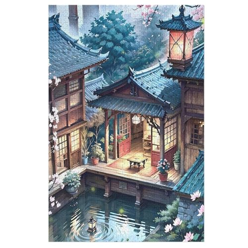 Puzzles Für Erwachsene, 1000 Teile, japanischer Stil, Kreative Holzpuzzles, Praktisches Spiel, Familiendekoration （78×53cm） von PAZZK