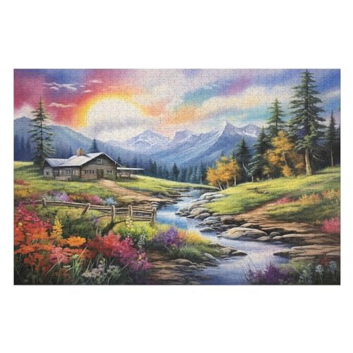 Puzzles Für Erwachsene, Alpine Gelassenheit, 1000-teilige Puzzles Für Erwachsene Und Kinder Ab 12 Jahren, Holzpuzzles Für Die Heimdekoration, （75×50cm） von PAZZK