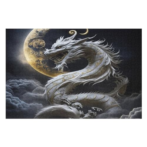 Puzzles Für Erwachsene, Brave Drachen Puzzles Für Erwachsene, 1000-teiliges Holzpuzzle, Geeignet Für Kinder Ab 12 Jahren, Die Pädagogische Puzzles Lernen （75×50cm） von PAZZK